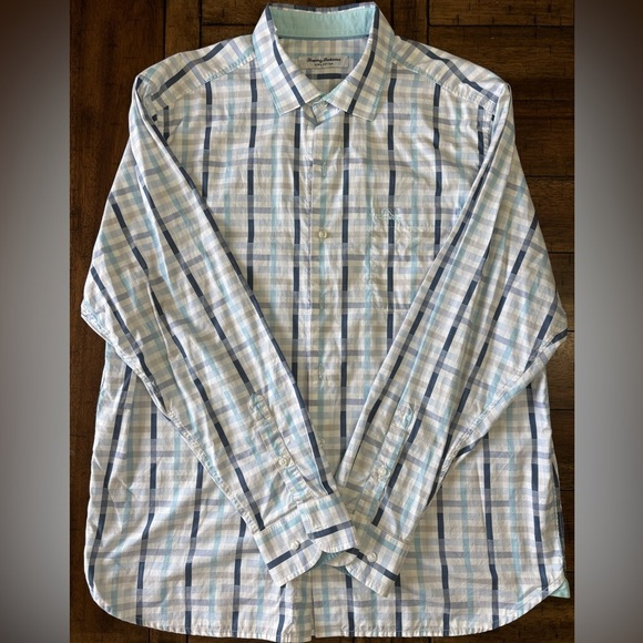 Tommy Bahama Other - Tommy Bahama Light Blue and White Stripped Long Sleeve button down Shirt